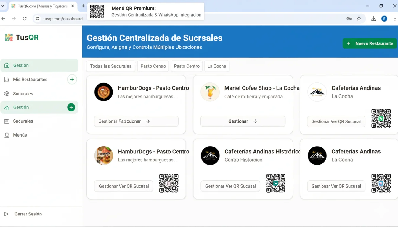 Cómo Configurar Sucursales Múltiples con Menús QR Premium
